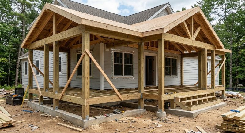 Porch Roof Framing in Kansas City, KS